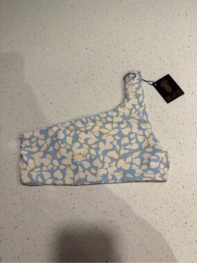 NWT Skatie Ellis One-Shoulder Swim Top - Nantucket - Small
